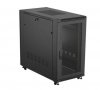 Lanberg Szafa instalacyjna rack stojąca 19 22U 600x1200 czarna drzwi   perforowane (flat pack)